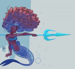 Halle Bailey jako Mała syrenka - fan-art