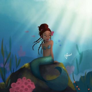 Halle Bailey jako Mała syrenka - fan-art