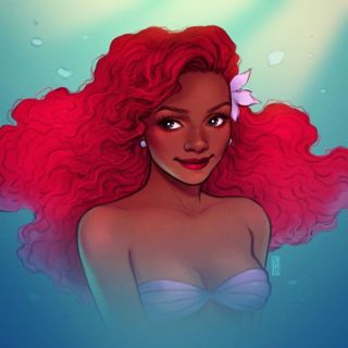 Halle Bailey jako Mała syrenka - fan-art