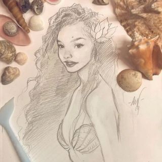 Halle Bailey jako Mała syrenka - fan-art