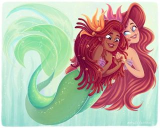 Halle Bailey jako Mała syrenka - fan-art