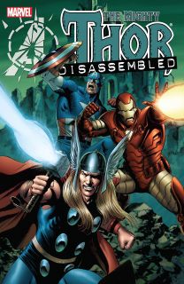 „Thor Disassembled” – po poświęconej Avengers historii Disassembled Thor na blisko 3 lata zniknął z uniwersum Marvela w komiksach. To w tej historii widzieliśmy Gromowładnego podróżującego przez inne z 9 Światów. 