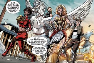 „Fearless Defenders” – nie jest wykluczone, że główną bohaterką Thora 4 będzie po prostu Walkiria. Wcielająca się w jej rolę Tessa Thompson już kilka razy zapewniała, jak duże znaczenie w pracy nad postacią miała dla niej właśnie ta komiksowa historia, opowiadająca o działającej razem grupie heroin Marvela. 