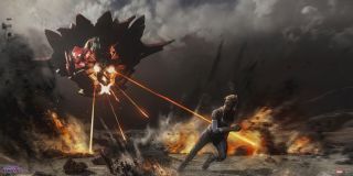 Kapitan Marvel - szkic koncepcyjny