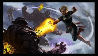 Kapitan Marvel - szkic koncepcyjny