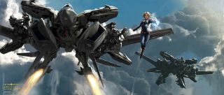 Kapitan Marvel - szkic koncepcyjny