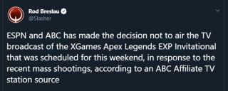 ESPN News i ABC rezygnują z relacji z turnieju Apex Legends