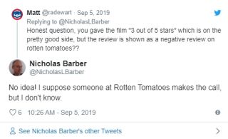 Nicholas Barber - oceny na RT