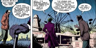 Jeden z rysunków na budynku informuje, że Arthur Fleck mieszka niedaleko Amusement Mile – ten park rozrywki pojawił się już w komiksie „Batman: Zabójczy żart”. 