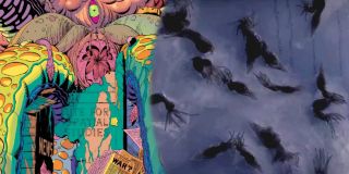 W pierwszych dwóch odcinkach obserwujemy spadające z nieba kałamarnice – donosi się o nich w telewizji, w prasie, o obserwowanych na całym świecie stworzeniach informują także plakaty na ulicach. Przypomnijmy, że ogromna kałamarnica była kluczowa dla działań Adriena Veidta aka Ozymandiasza w komiksach – chciał on zaprowadzić pokój pomiędzy USA a ZSRR, jednocząc oba kraje w walce z większym zagrożeniem. W tym celu sfabrykował inwazję kosmitów, starając się (za pomocą technologii Doktora Manhattana) teleportować gigantyczną kałamarnicę do Nowego Jorku – z powodu technologicznych ograniczeń zwierzę jednak eksplodowało. Ostatecznie pokój został zaprowadzony za prezydentury Nixona, a kałamarnica stała się jego symbolem. Zapiski Rorschacha zawierały prawdę o całym wydarzeniu, otwierając pole do budowania nowych teorii spiskowych. 