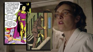 W sztuce „Syn zegarmistrza” pojawia się nawiązanie do węzła gordyjskiego – podobnie jak w komiksach; warto też dodać, że firma o nazwie Węzeł Gordyjski wchodziła w skład imperium Ozymandiasza. Na samym końcu postać Ironsa informuje z kolei Janey, że „nic się nigdy nie kończy” – słowa te wydają się subtelnym nawiązaniem do rozmowy Doktora Manhattana i Ozymandiasza z finału komiksu, gdy drugi pyta pierwszego, czy „w końcu” zrobi dobrą rzecz, uśmiercając trzy miliony osób, ale jednocześnie kończąc zimną wojnę. 