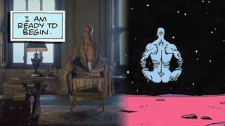 Sposób medytacji Ozymandiasza przywodzi na myśl medytację Doktora Manhattana z komiksów – w tej pozycji widzieliśmy go m.in. po wybudowaniu pierwszej szklanej instalacji na Marsie. 