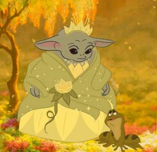 Baby Yoda - księżniczka Disneya