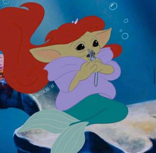 Baby Yoda - księżniczka Disneya