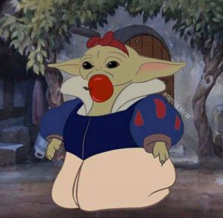 Baby Yoda - księżniczka Disneya