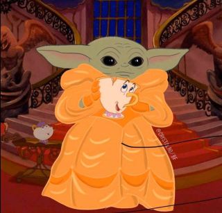 Baby Yoda - księżniczka Disneya