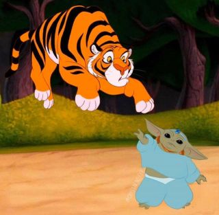 Baby Yoda - księżniczka Disneya