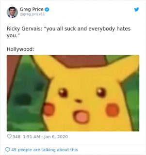 Złote Globy- reakcje na monolog Gervaisa