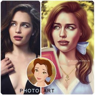 Emilia Clarke jako Bella z Pięknej i bestii