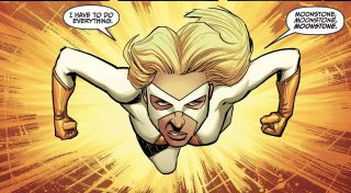 Moonstone – Karla Sofen aka Moonstone to członkini grupy Thunderbolts, która weszła w posiadanie wielkich mocy po przejęciu należącego wcześniej do rasy Kree kamienia grawitacji. Katalog jej mocy jest zbliżony do zdolności Carol Danvers; co więcej, w serii „Dark Avengers” to właśnie ona wcieliła się w rolę mrocznej wersji Kapitan Marvel.