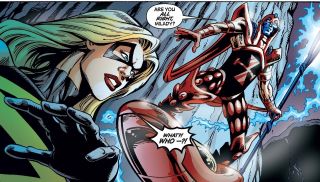 Scarlet Centurion – w jednej z najbardziej znanych opowieści o Kapitan Marvel Carol została poddana psychicznym torturom i następnie zgwałcona przez złoczyńcę znanego jako Marcus. Później był on przedstawiany jako syn Kanga ukrywający się pod pseudonimem Scarlet Centurion. Złoczyńca ten dysponuje jedną z największych szybkości w uniwersum, potrafi również tworzyć wiązki energii.