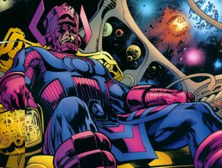 27. Galactus - Ostatni ocalały z uniwersum, które istniało przed wszechświatem funkcjonującym obecnie. Pożeracz światów, który potrafi jednocześnie stwarzać życie i planety. Jego moce mają boski wymiar; nie wiemy także, jak Galactus naprawdę wygląda – jego komiksowy wizerunek ma być tylko projekcją ludzkiego umysłu.