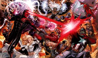31. Avengers kontra X-Men (2012; sc. Brian Michael Bendis, Matt Fraction, Jason Aaron, Ed Brubaker, Jonathan Hickman, rys. John Romita Jr., Olivier Coipel, Adam Kubert) – możemy się spierać o ocenę jakości tej serii, ale to wciąż jeden z najważniejszych i, moim zdaniem, najlepszych crossoverów ostatnich lat. Szeroko zakrojone starcie pomiędzy dwiema najsłynniejszymi grupami superbohaterów zostało przedstawione jako konflikt wielopoziomowy – wcale nie chodzi tu o to, by Mściciele z mutantami wzięli się tylko za łby.