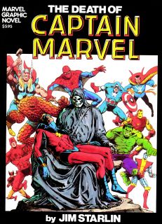 23. Życie i śmierć Kapitana Marvela (1982; Jim Starlin, Chris Claremont, Jim Shooter, David Michelinie i inni) – opowieść do dziś uznawana za jeden z najbardziej wzruszających komiksów Marvela wszech czasów. Wojownik rasy Kree musi tu stawić czoło Thanosowi; w rozgrywce idzie o przetrwanie całego wszechświata. Starlin zdołał wycisnąć potencjał tkwiący w tej historii jak cytrynę, próbując poruszyć czytelnika.
