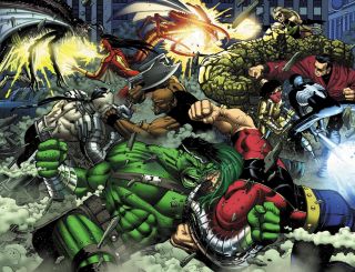 12. Planeta Hulka/Wielka Wojna Hulka (2006-2007; Grek Pak, Carlo Pagulayan, John Romita Jr. i inni) – choć z technicznego punktu widzenia to dwie osobne historie, są one ze sobą tak mocno powiązane fabularnie, że powinniśmy je traktować jako całość. Odrzucony przez Avengers Hulk ostatecznie trafia na inną planetę, na której zostaje królem areny gladiatorów; gdy jednak ginie jednak żona, Zielona Bestia powraca na Ziemię, by się zemścić w ramach wielkiej wojny. Intryguje zwłaszcza sposób, w jaki Pak zamienił Hulka, teoretycznego złoczyńcę, w postać, którą każdy z czytelników może zrozumieć i polubić.