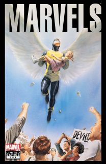 1. Marvels (1994; Kurt Busiek, Alex Ross) – miejsce pierwsze na naszej liście było zajęte od samego początku. „Marvels” to bowiem coś znacznie większego niż komiks – to opowieść o ludziach, którzy funkcjonują na drugim czy trzecim planie wydarzeń w uniwersum Marvela. Co czują, widząc herosów? Kim są? Jaki mają stosunek do postaci większych niż życie? W tej historii, przecudownie zilustrowanej przez Alexa Rossa, idzie przede wszystkim o perspektywę – w naszym spojrzeniu na superbohaterów. Ta niejednokrotnie potrafi przytłoczyć…