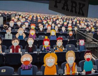 Miateczko South Park - makiety na meczu w Denver
