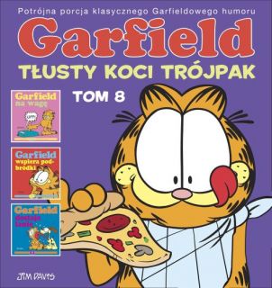 Garfield. Tłusty koci trójpak, tom 8 - okładka