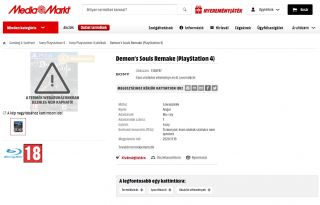 Demon's Souls Remake na PS4 w ofercie węgierskiego MediaMarkt