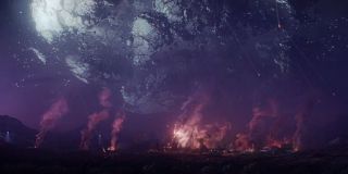 W trailerze przynajmniej dwukrotnie widzimy ujęcia kojarzące się z Apokalipsą – powierzchnia płonie, Księżyc jest niewidoczny, powietrze nabiera fioletowej barwy. Kolor ten fanom MCU kojarzy się w pierwszej kolejności z Vormirem, ale w tej chwili doprawdy trudno określić, który z światów w „Lokim” ulegnie zagładzie.