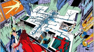 Gdy Wanda wchodzi do siedziby S.W.O.R.D. i widzi rozrzucone fragmenty ciała Visiona, scena ta przywołuje na myśl sekwencję z komiksów „West Coast Avengers #43-44” z lat 80. – za rzekomą próbę przejęcia kontroli nad komputerami na całym świecie Vision został osądzony przez amerykański rząd, a później jego komponenty zostały rozmontowane.  