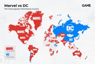 Marvel vs. DC - popularność w poszczególnych krajach