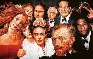 Malarstwo i popkultura kolaż