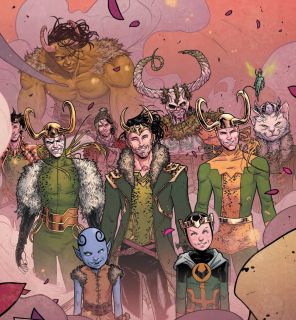 W zeszycie „Mighty Thor #3” z 2016 roku pojawiła się scena, w której widzimy wiele alternatywnych wersji Lokiego stojących obok siebie. 
