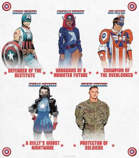 The United States of Captain America #5 - okładka alternatywnaThe United States of Captain America #5 - nowi Kapitanowie Ameryka