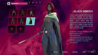 Gamora – strój Black Vortex (pierwsze pojawienie się w Guardians of the Galaxy & X-Men: Black Vortex Alpha #1, 2015)