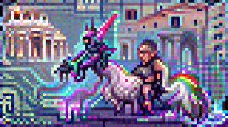 POV: YOU’RE A CYBERPUNK HACKER RIDING A DRAGON IN ROME.