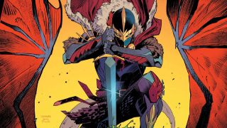 Co ciekawe, w tej samej historii pojawia się historia o istnieniu Czarnego Rycerza, tej samej postaci, której spuściznę w MCU ma przejąć obecnie Dane Whitman. Przypomnijmy, że dziedzictwo Czarnego Rycerza to de facto przekazywane z pokolenia na pokolenie tytuł, umiejętności i miecz Ebony Blade – pierwszym ich posiadaczem był jeden z rycerzy Camelotu, sir Percy ze Skandii. 