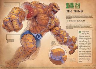 Marvel Anatomy: A Scientific Study of the Superhuman - przykładowe strony