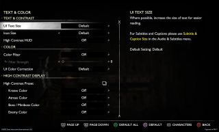 God of War: Ragnarok - opcje dostępności