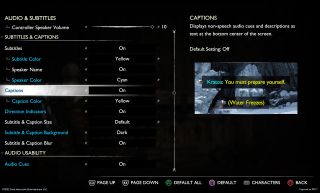 God of War: Ragnarok - opcje dostępności