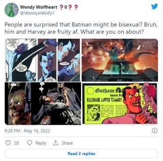 Sugestia biseksualności Batmana - reakcje internautów 