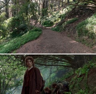 Miejsce, w którym Frodo wyczuł zbliżającego się Nazgula (droga prowadząca na szczyt góry Wiktorii, położonej blisko miasta Wellington)