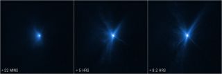 Teleskop Hubble'a - zdjęcia ze zderzenia sondy DART z Dimorphosem