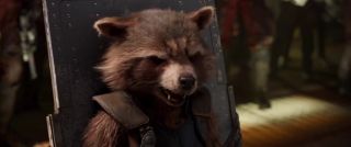 Rocket śmiejący się z przydomka Taserface’a; cringe’owe może być to, jak długo szop nabijał się z nowo poznanej postaci.
