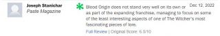 Wiedźmin: Rodowód krwi - fragmenty recenzji